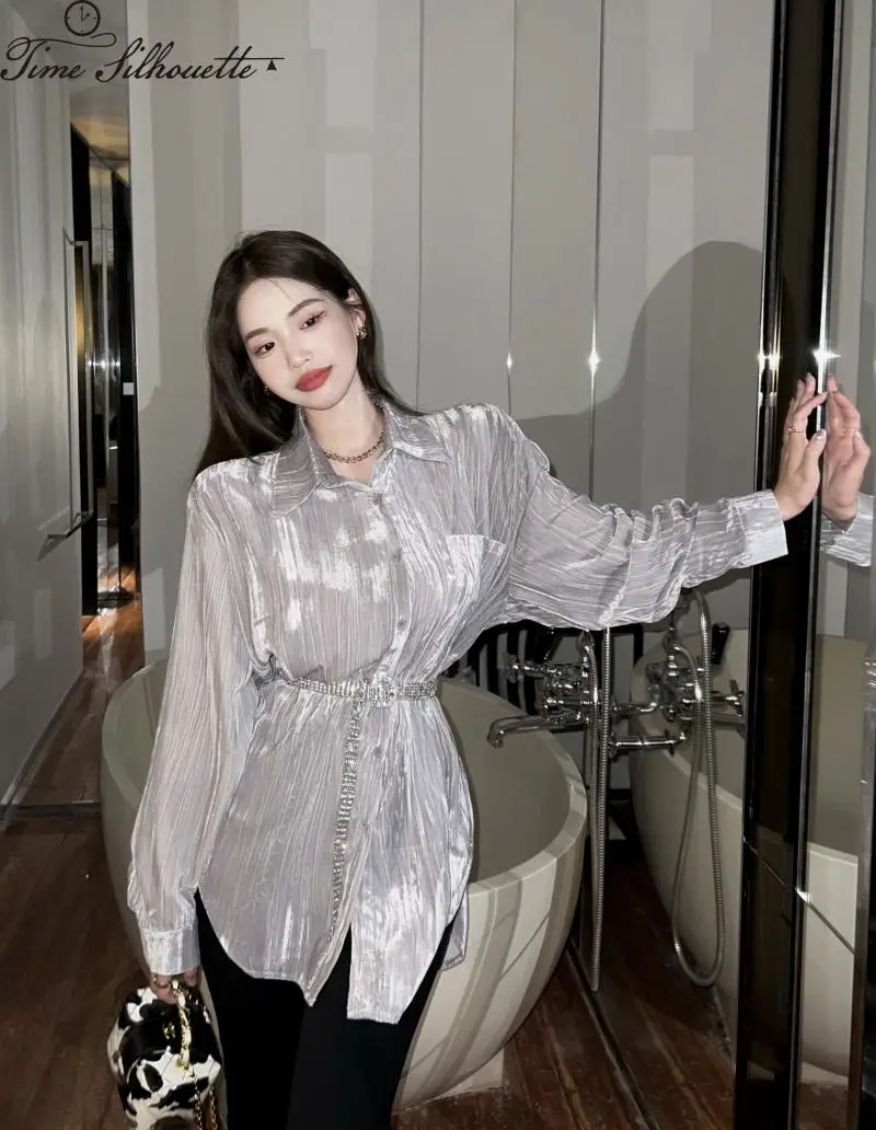 Early Spring Fashion Design Long Sleeve Pleated Ruched Velvet Shirt Women Blouse Solid Color Blouse For Office Ladies L82
Early Spring Fashion Design Long Sleeve Pleated Ruched Velvet Shirt Women Blouse Solid Color Blouse For Office Ladies L82