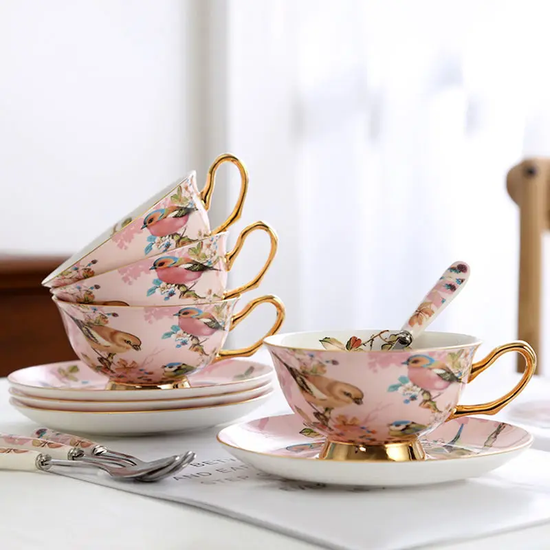 European bone China coffee cup set ceramic Phnom Penh flower and bird afternoon tea English cups and saucers with spoons
European bone China coffee cup set ceramic Phnom Penh flower and bird afternoon tea English cups and saucers with spoons