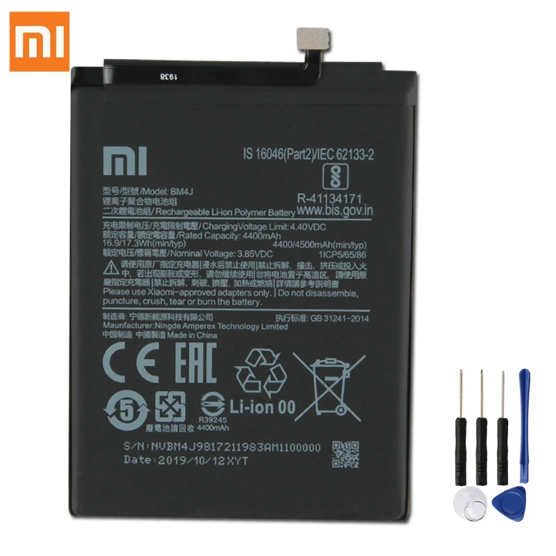 100% оригинальный сменный аккумулятор Xiaomi BM4J для Xiaomi Redmi Note 8 Pro Note8 Pro 4400 мАч аккумулятор большой емкости Бесплатные инструменты
100% оригинальный сменный аккумулятор Xiaomi BM4J для Xiaomi Redmi Note 8 Pro Note8 Pro 4400 мАч аккумулятор большой емкости Бесплатные инструменты