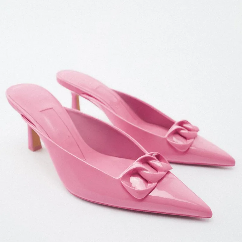 ZARZ Sandals Heels Women 2022 Luxury Brand Summer Single Shoes Fashion Chain Pointed Sexy Slippers Woman Shoes Plus Size 35-41
ZARZ Sandals Heels Women 2022 Luxury Brand Summer Single Shoes Fashion Chain Pointed Sexy Slippers Woman Shoes Plus Size 35-41
