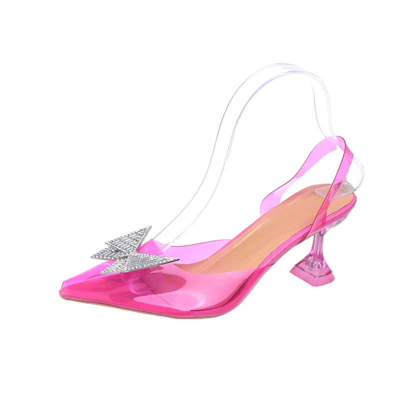 Summer Women Sandals PVC Transparent Crystal Pumps Pointed Odd Heel Ladies Bow-Knot Rhinestone Decoration Mules Shoes 7cm/2.5cm
Summer Women Sandals PVC Transparent Crystal Pumps Pointed Odd Heel Ladies Bow-Knot Rhinestone Decoration Mules Shoes 7cm/2.5cm