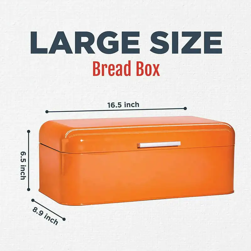 Lovely Lovely Orange Metal Bread Box Kitchen Countertop Storage Container - Steel
Lovely Lovely Orange Metal Bread Box Kitchen Countertop Storage Container - Steel