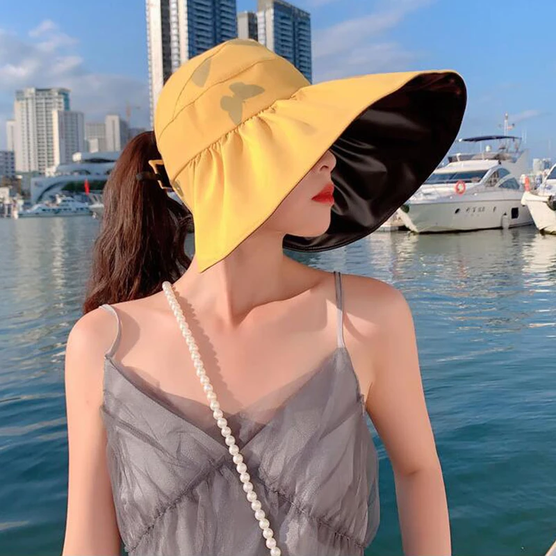 New Women Summer Visors Hat Foldable Sun Hat Wide Large Brim Beach Hats Straw Hat chapeau femme Beach UV Protection Cap
New Women Summer Visors Hat Foldable Sun Hat Wide Large Brim Beach Hats Straw Hat chapeau femme Beach UV Protection Cap