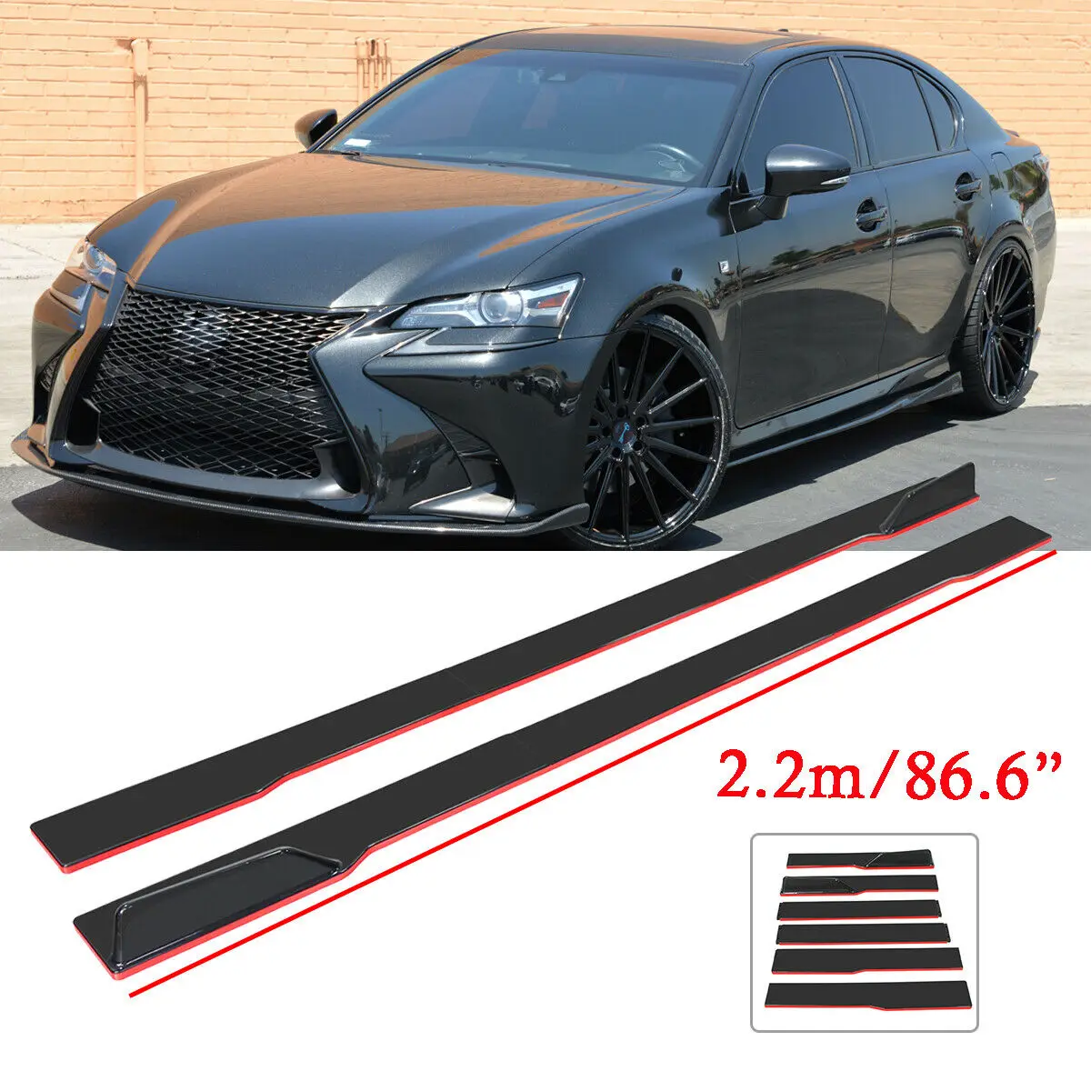 For LEXUS GS 350 450H RC350 LC500 IS350 NX300h 2.2M 86.6'' Side Skirts Rocker Panel Splitter Lips Body Kit Lip Splitters Bumper
For LEXUS GS 350 450H RC350 LC500 IS350 NX300h 2.2M 86.6'' Side Skirts Rocker Panel Splitter Lips Body Kit Lip Splitters Bumper