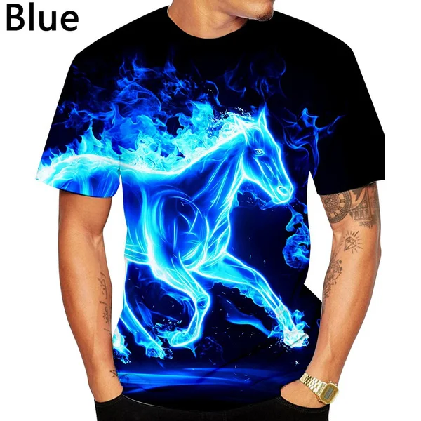 2021 Newest Fashion Mens/ Womens 3D Printing Blue Flame Horse Streetwear T-Shirt
2021 Newest Fashion Mens/ Womens 3D Printing Blue Flame Horse Streetwear T-Shirt