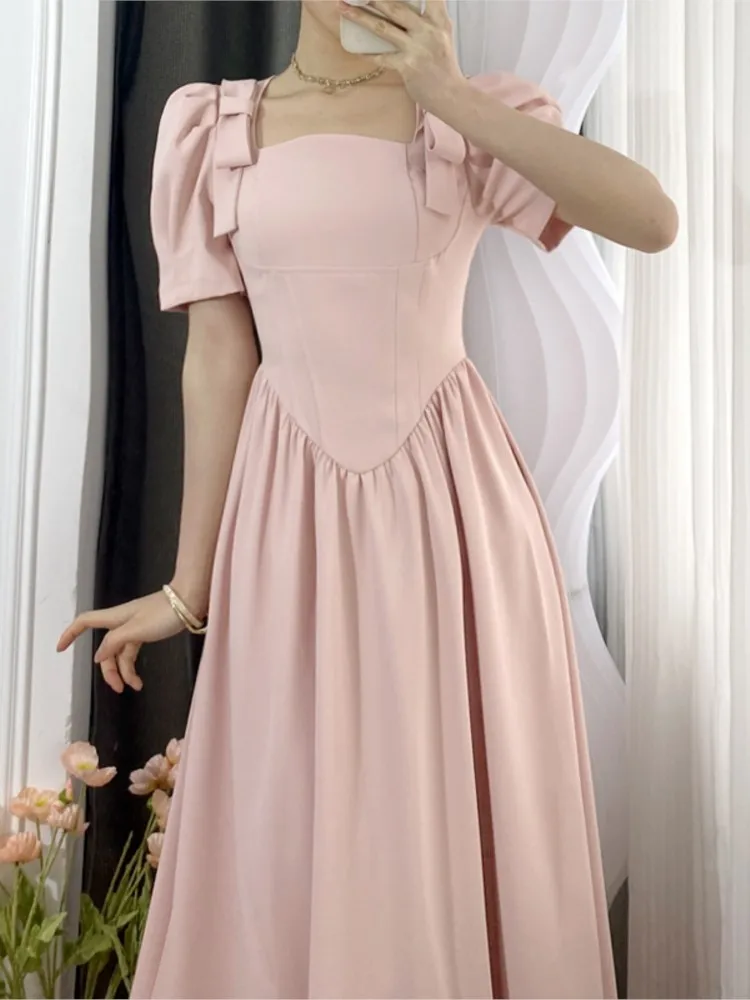 Summer French Women Elegent Party Midi Dress Female Fashion French Style Slim A-Line Clothes Vestidos
Summer French Women Elegent Party Midi Dress Female Fashion French Style Slim A-Line Clothes Vestidos