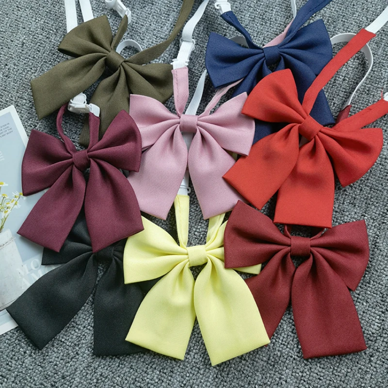 

Однотонный галстук-бабочка, Женский галстук-бабочка в японском стиле, регулируемые галстуки-бабочки, милые школьные кавайные профессиональные женские рубашки, галстуки для девочек