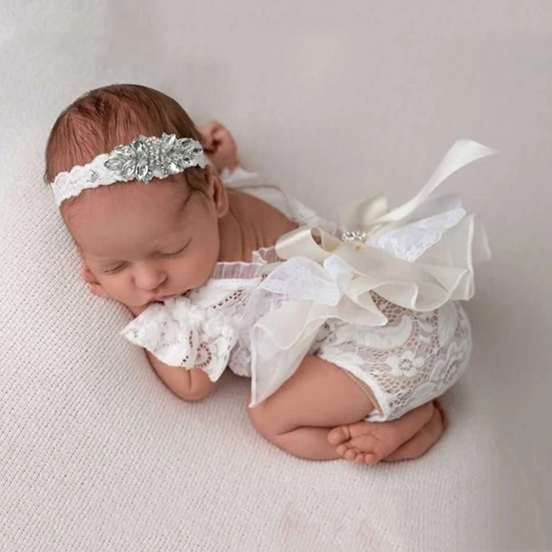 2 Pcs/Set Newborn Photography Props Baby Girls Lace Romper Rhinestones Headband Set Lace Jumpsuit Bodysuit Hairband QX2D
2 Pcs/Set Newborn Photography Props Baby Girls Lace Romper Rhinestones Headband Set Lace Jumpsuit Bodysuit Hairband QX2D