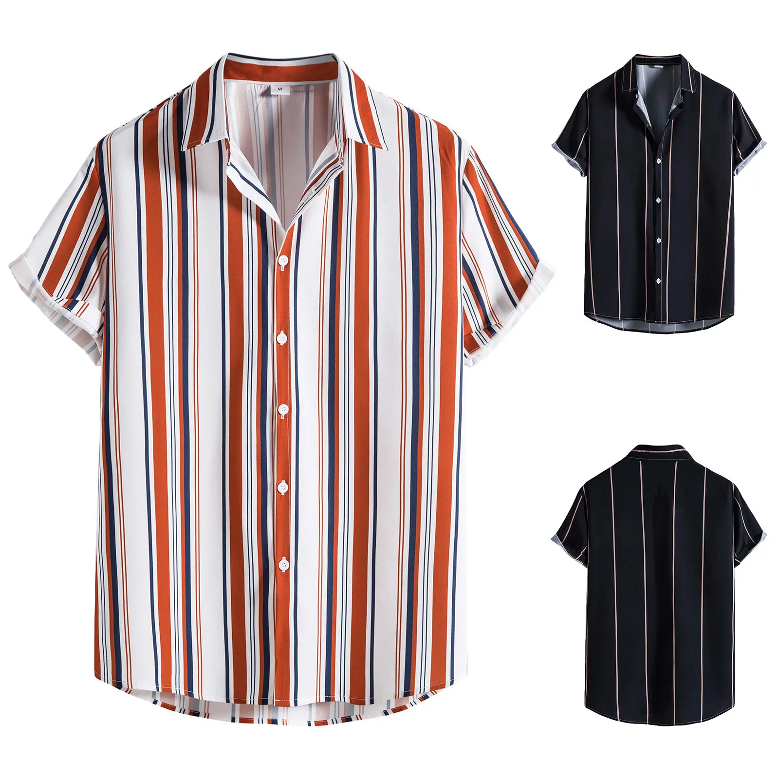 Гавайская рубашка мужская с коротким рукавом, Повседневная пляжная блузка в полоску, топ с отложным воротником, на лето
Гавайская рубашка мужская с коротким рукавом, Повседневная пляжная блузка в полоску, топ с отложным воротником, на лето