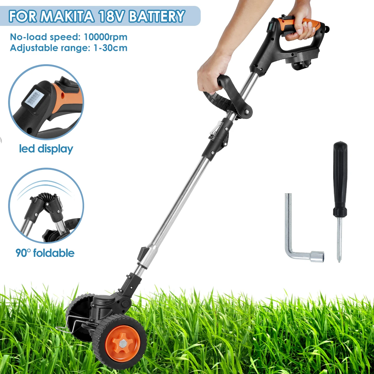 Cordless Grass Trimmer Electric Handheld Lawn Mower Adjustable Height Weed Wacker Foldable Household Portable Garden Yard
Cordless Grass Trimmer Electric Handheld Lawn Mower Adjustable Height Weed Wacker Foldable Household Portable Garden Yard