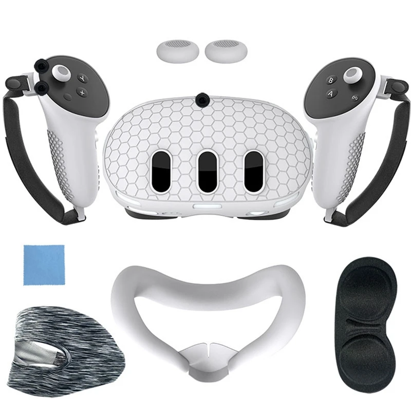 Protective Lens Cover For Quest 3 Replacement Leak-Proof Nose Pads VR Accessories 7-Piece Silicone Protective Case
Protective Lens Cover For Quest 3 Replacement Leak-Proof Nose Pads VR Accessories 7-Piece Silicone Protective Case