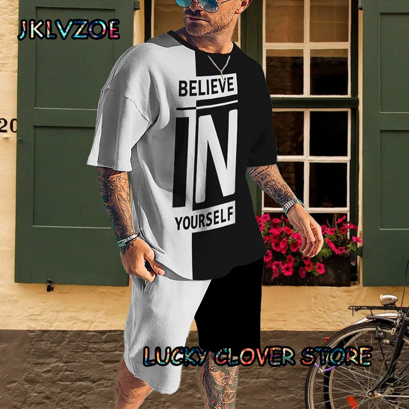 New in Believe Letter Tshirt Shorts Sets Men Sports Jogging Breathable T Shirt Tracksuit Suit Loose Summer Street Clothing
New in Believe Letter Tshirt Shorts Sets Men Sports Jogging Breathable T Shirt Tracksuit Suit Loose Summer Street Clothing