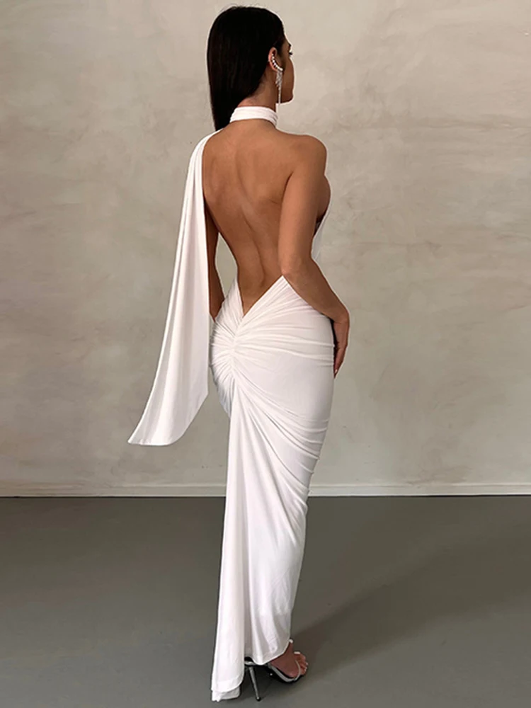 Halter One Shoulder Backless Solid Draped Elegant Sexy Maxi Prom Dress 2023 Summer Women Slim Outfit Birthday Party Y2K
Halter One Shoulder Backless Solid Draped Elegant Sexy Maxi Prom Dress 2023 Summer Women Slim Outfit Birthday Party Y2K