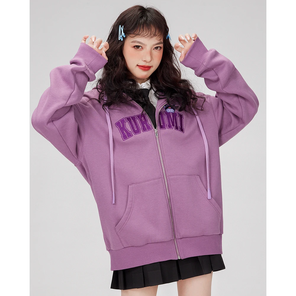 Kawaii Sanrio Joint Kuromi Hoodie Cartoon Anime Multicolor Embroidery Zip Up Hoodie Autumn and Winter Cute Loose Hoodies Women
Kawaii Sanrio Joint Kuromi Hoodie Cartoon Anime Multicolor Embroidery Zip Up Hoodie Autumn and Winter Cute Loose Hoodies Women