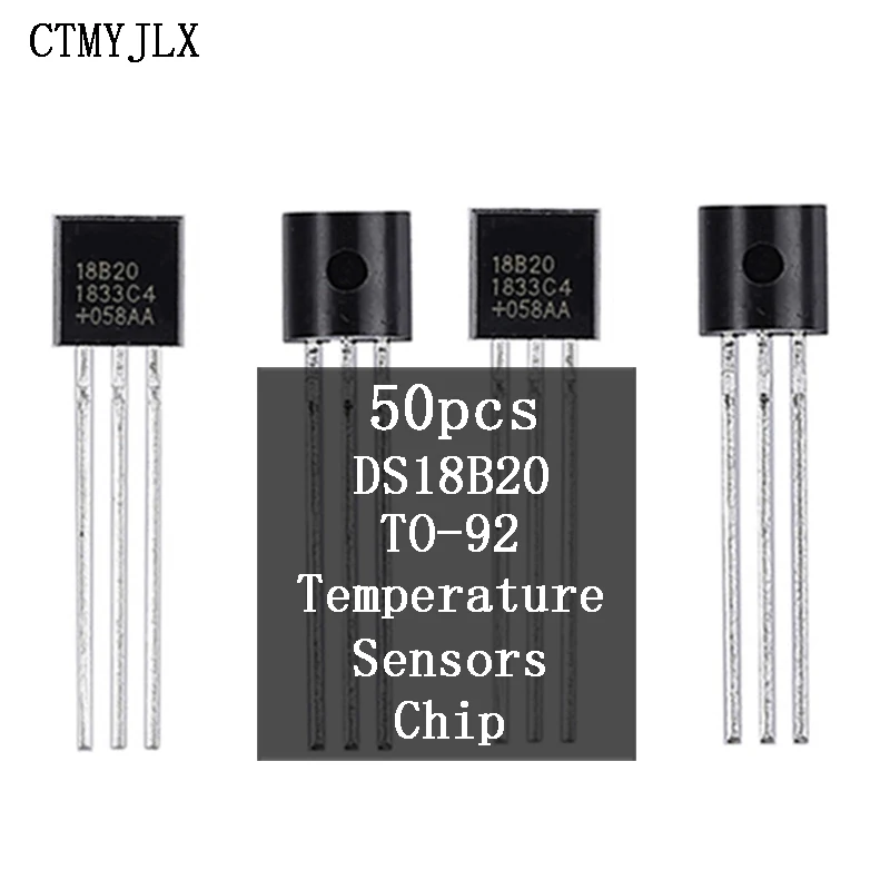 50PCS DS18B20 18B20 TO-92 Temperature Sensor DS18B20 TO92 Chips Temperature Sensor Diy Electronic Components Kit
50PCS DS18B20 18B20 TO-92 Temperature Sensor DS18B20 TO92 Chips Temperature Sensor Diy Electronic Components Kit