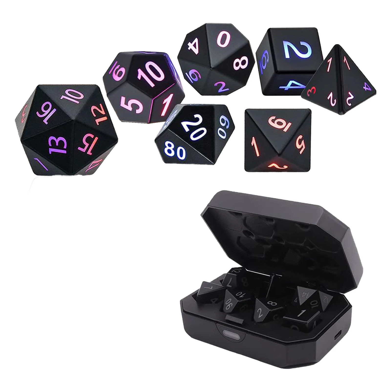 Детали для настольных игр ZHOORQI D & D, набор из 7 светодиодных игральных костей с зарядным боксом, подходит для ролевых игр
Детали для настольных игр ZHOORQI D & D, набор из 7 светодиодных игральных костей с зарядным боксом, подходит для ролевых игр
