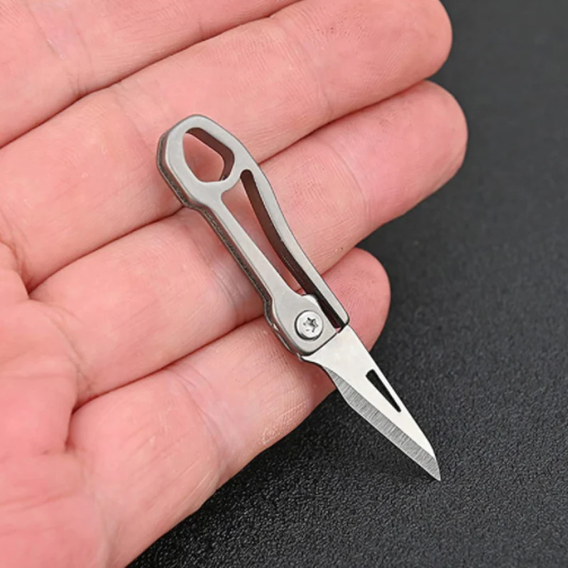 Mini Titanium Alloy Folding Knife Portable Small Blade EDC Keychain Pendant Express Unpacking Pocket Knife Gift EDC Tool
Mini Titanium Alloy Folding Knife Portable Small Blade EDC Keychain Pendant Express Unpacking Pocket Knife Gift EDC Tool