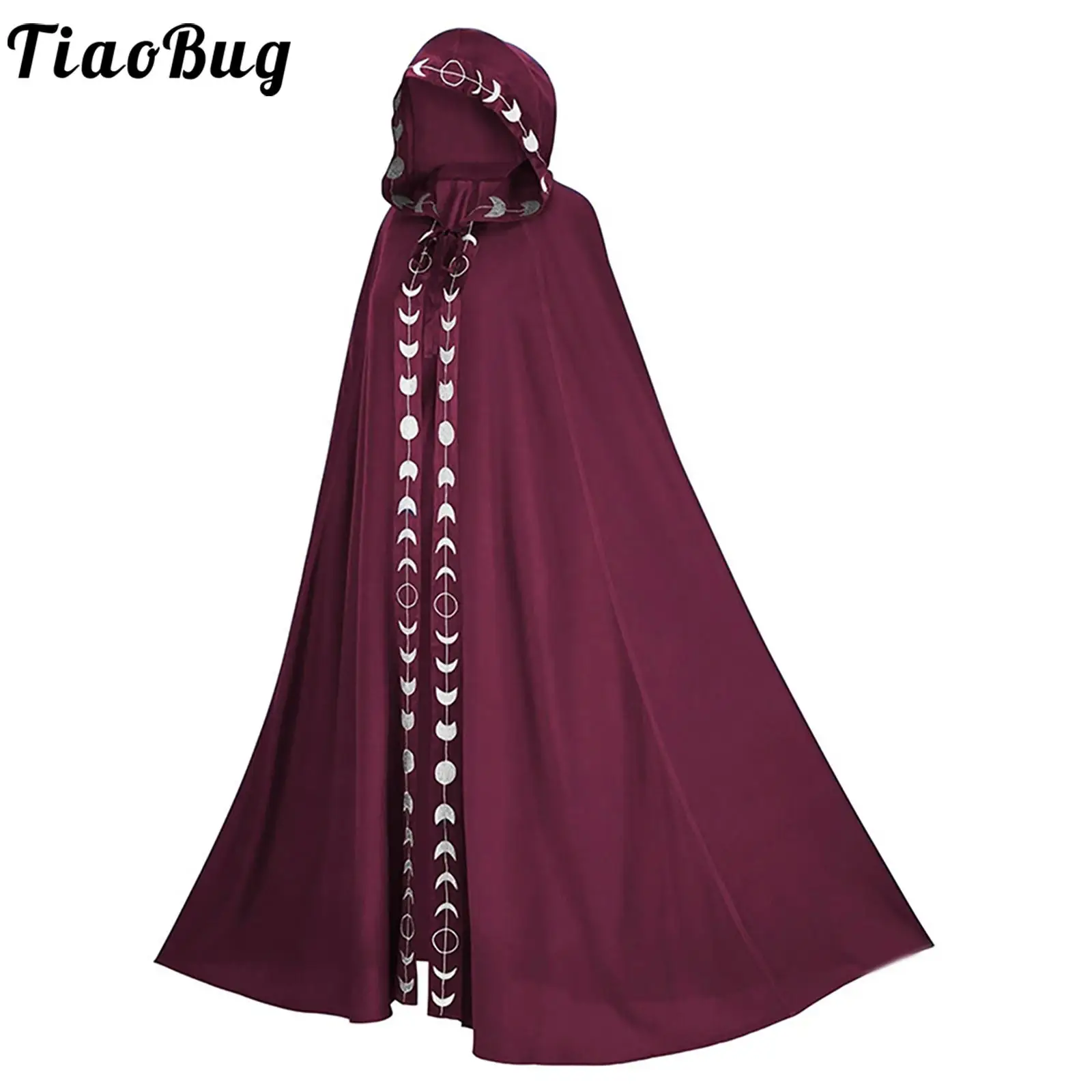 Unisex Adult Halloween Witch Wizard Cosplay Costume Medieval Renaissance Party Moon Phases Print Self-tie Long Cape Hooded Cloak
Unisex Adult Halloween Witch Wizard Cosplay Costume Medieval Renaissance Party Moon Phases Print Self-tie Long Cape Hooded Cloak