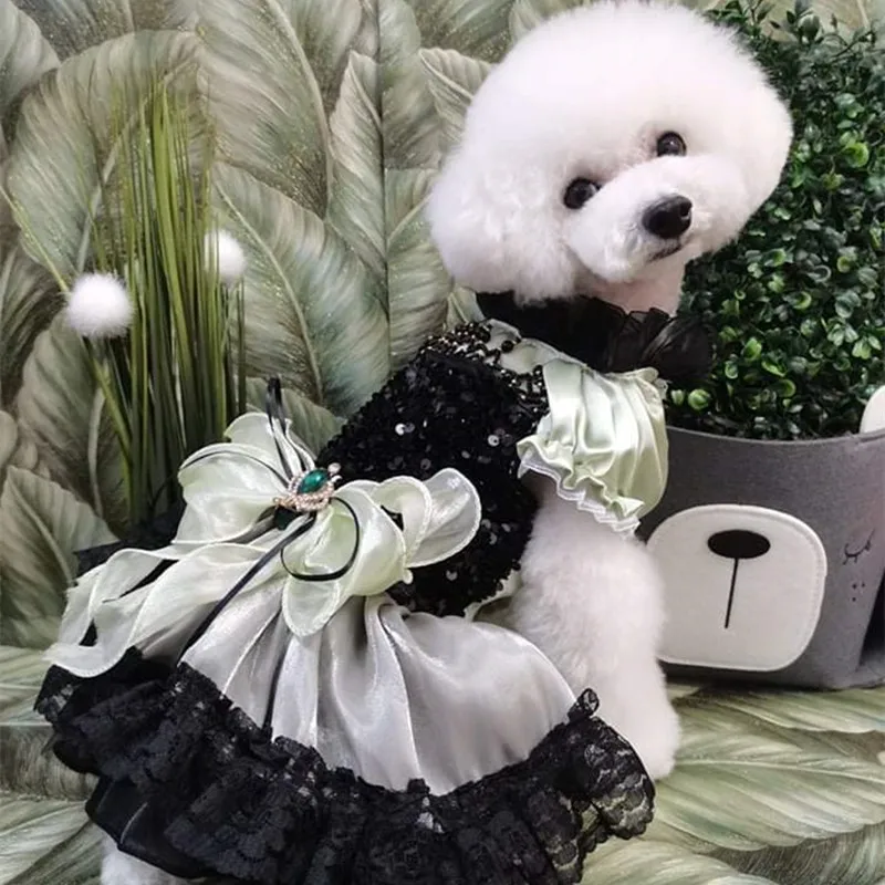 Handmade Luxury Dog Dress Pet Clothes Black Sequin Outfit Lace Tulle Babble Skirt More Layers Princess Ball Gown Tutu Holiday
Handmade Luxury Dog Dress Pet Clothes Black Sequin Outfit Lace Tulle Babble Skirt More Layers Princess Ball Gown Tutu Holiday