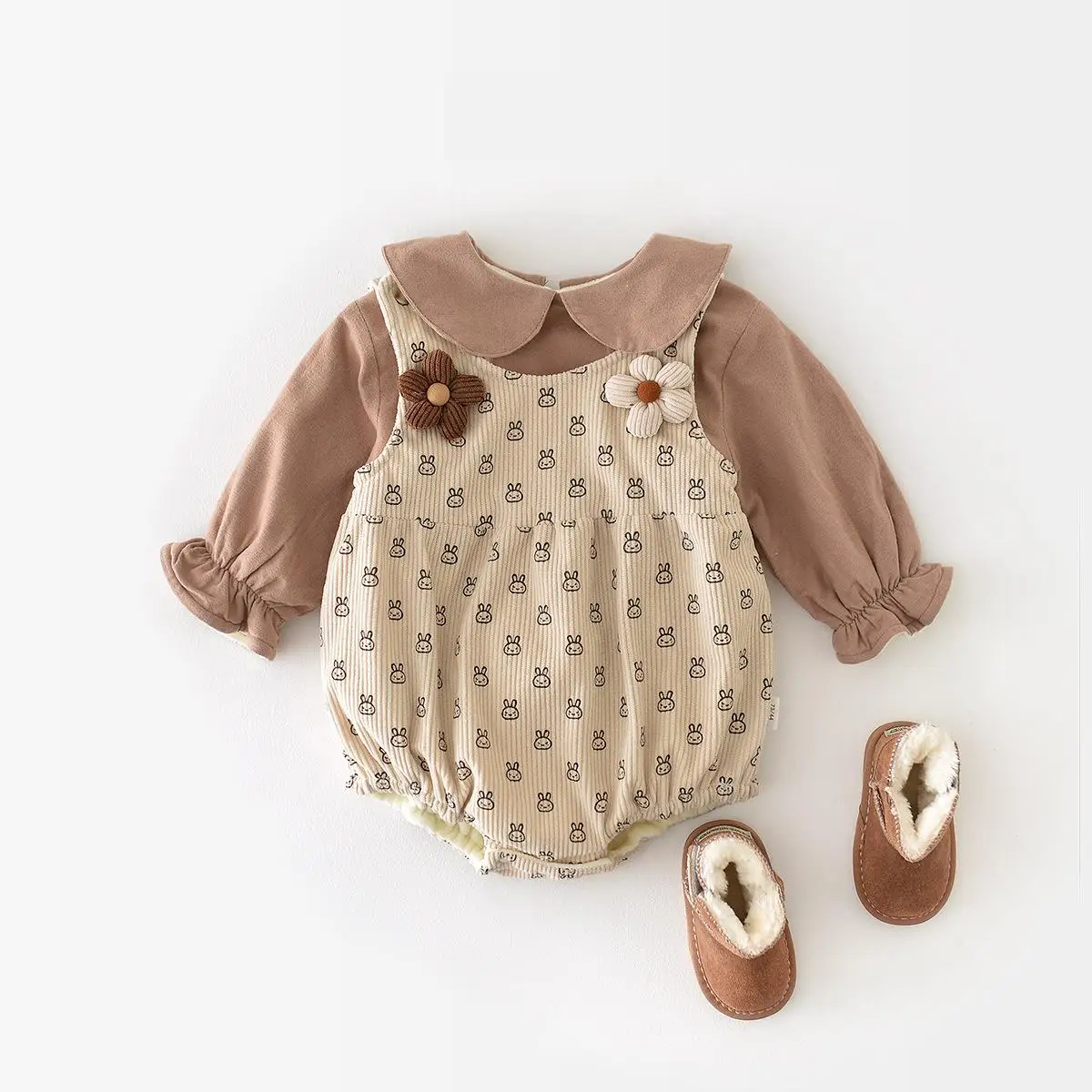 Autumn Winter Boy Baby Plus Velvet Thicken Cute Rabbits Print 3d Flower Suspender Bodysuit Girl Sleeveless Cartoon Casual Onesie
Autumn Winter Boy Baby Plus Velvet Thicken Cute Rabbits Print 3d Flower Suspender Bodysuit Girl Sleeveless Cartoon Casual Onesie