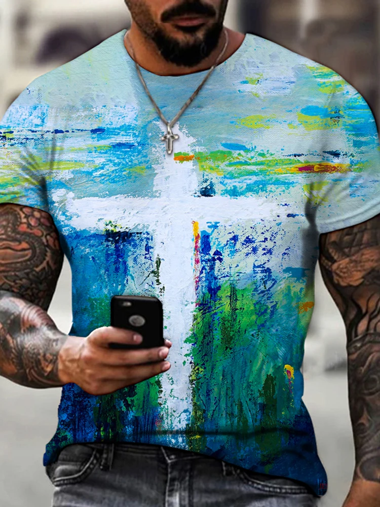 Summer men's funcasual loose style wide clothes fashion clothing fashion casual 3D digital printing trend new men's T-shirt
Summer men's funcasual loose style wide clothes fashion clothing fashion casual 3D digital printing trend new men's T-shirt