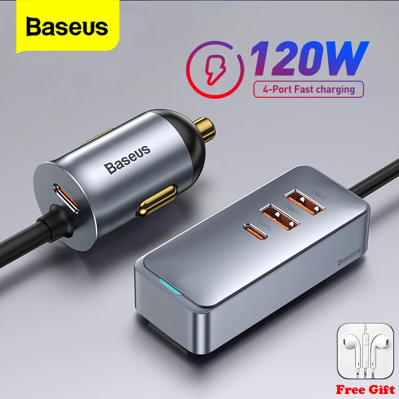 Зарядное устройство Baseus автомобильное с USB-портами и поддержкой быстрой зарядки, 120 Вт
Зарядное устройство Baseus автомобильное с USB-портами и поддержкой быстрой зарядки, 120 Вт