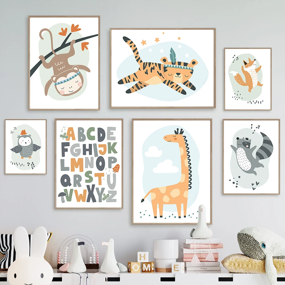 Monkey Giraffe Leopard Fox Raccoon Owl Wall Art Canvas Painting Nordic Posters And Prints Cartoon Wall Pictures Kids Room Decor
Monkey Giraffe Leopard Fox Raccoon Owl Wall Art Canvas Painting Nordic Posters And Prints Cartoon Wall Pictures Kids Room Decor