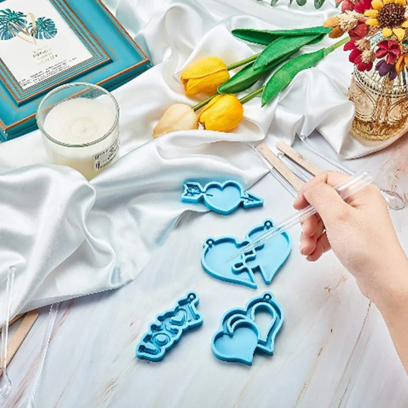 4 Pcs Valentine's Day Keychain UV Crystal Epoxy Mold Ornaments Pendant Resin Silicone Mould DIY Crafts Jewelry Mold
4 Pcs Valentine's Day Keychain UV Crystal Epoxy Mold Ornaments Pendant Resin Silicone Mould DIY Crafts Jewelry Mold