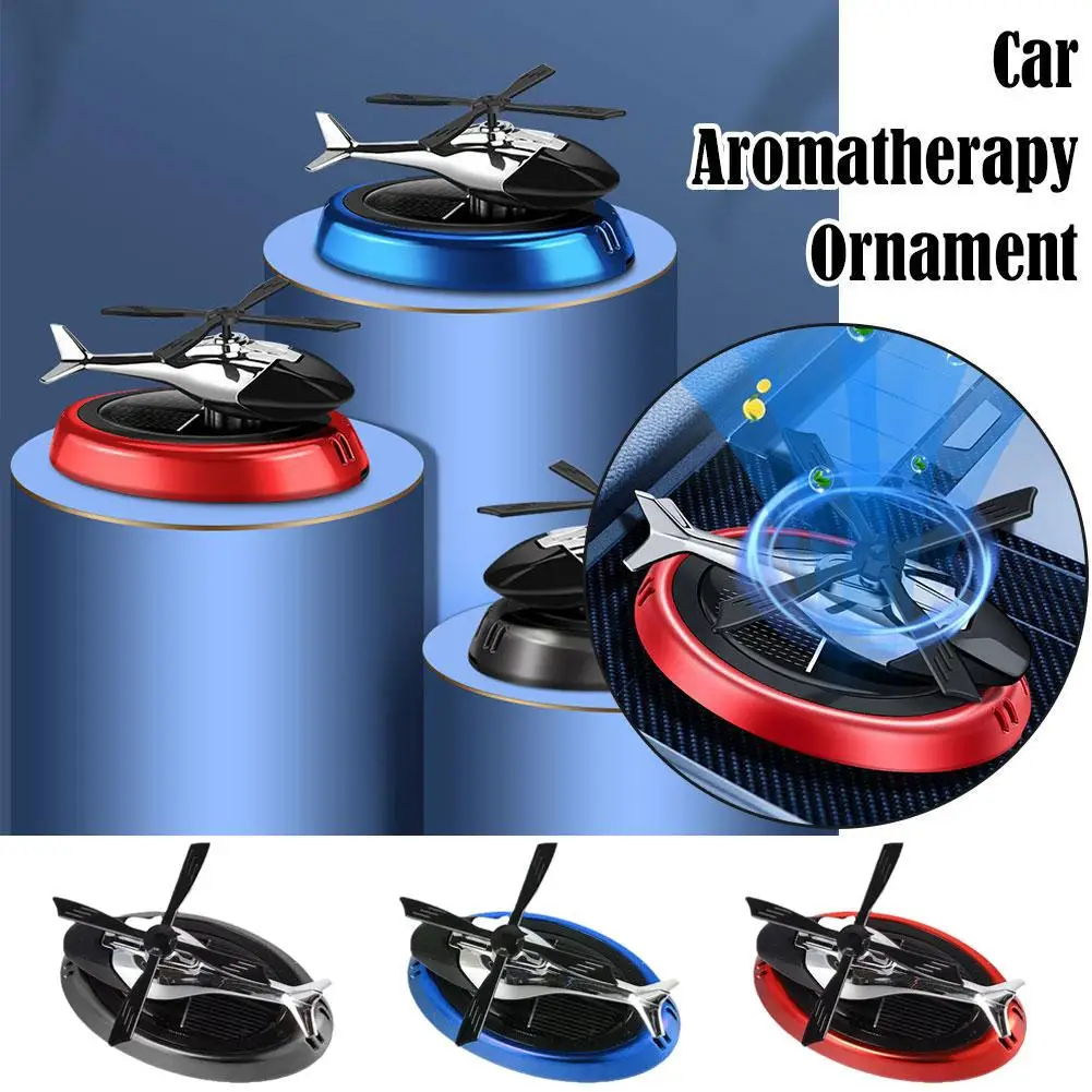 

2023 New Solar Powered Car Scent Helicopter Car Air Freshener Car Decoration Rotating Office Air Freshener Freshener Ornaments