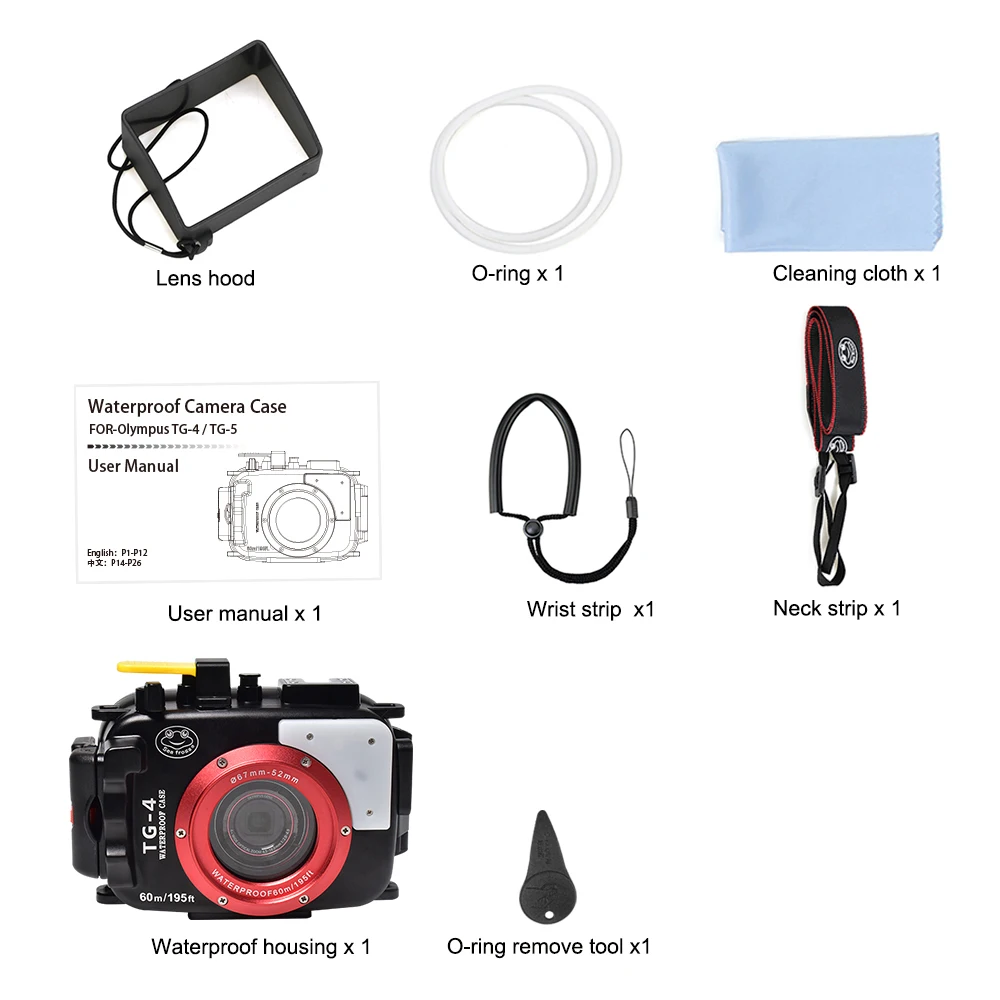 Seafrogs Waterproof Camera Case With Tray LED light Vacuum Pump Device for Olympus TG4 TG-4 Diving Case
Seafrogs Waterproof Camera Case With Tray LED light Vacuum Pump Device for Olympus TG4 TG-4 Diving Case