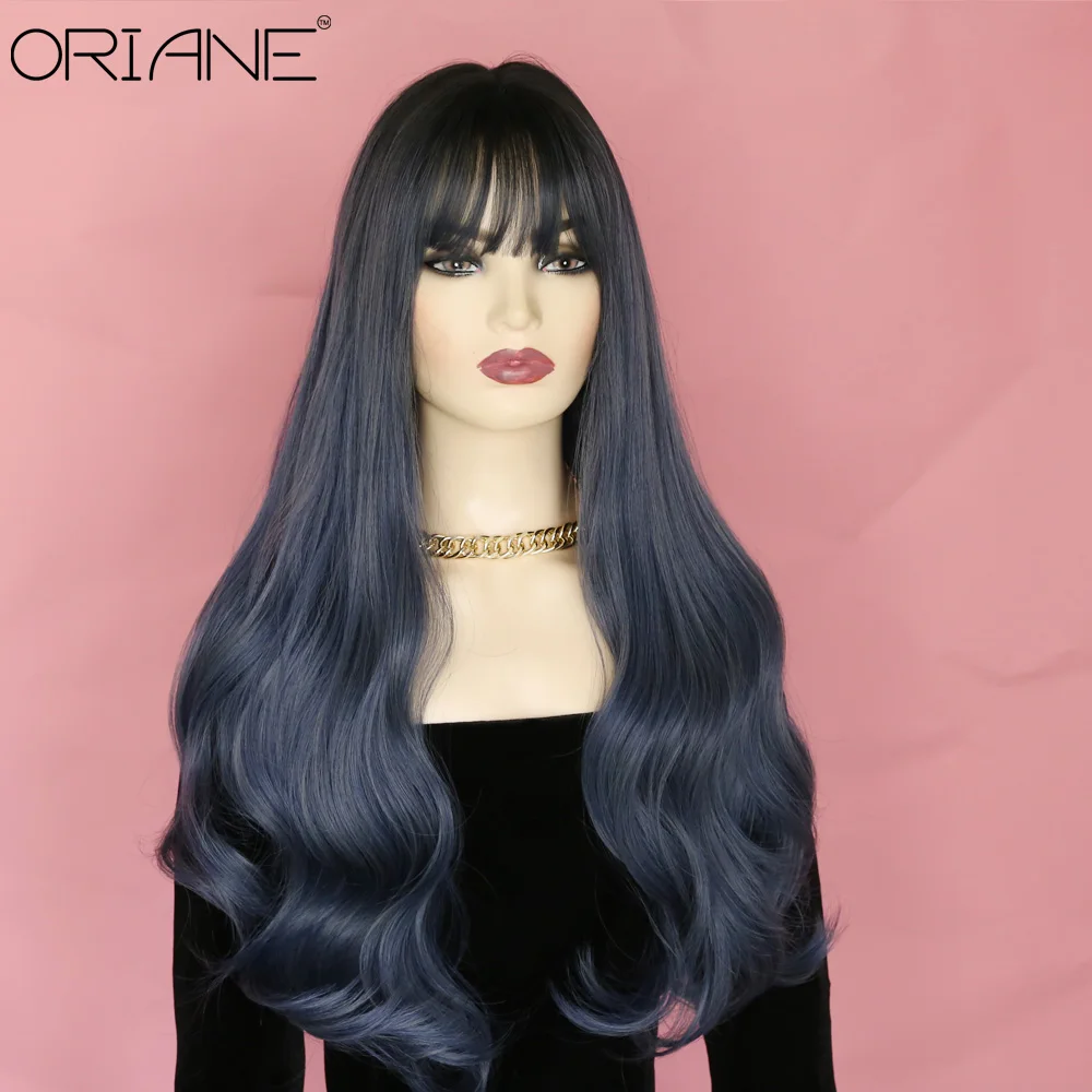 ORIANE Grey Blue Synthetic Wigs With Bangs High Temperature Wigs With Headband Natural Hairline Daily Cosplay Wigs For Women
ORIANE Grey Blue Synthetic Wigs With Bangs High Temperature Wigs With Headband Natural Hairline Daily Cosplay Wigs For Women