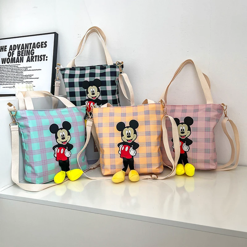 

Нейлоновые сумки Disney, сумки через плечо с аниме Микки Маусом, Мультяшные милые сумки-тоуты для девочек, портативная модная сумка для хранения, подарки
