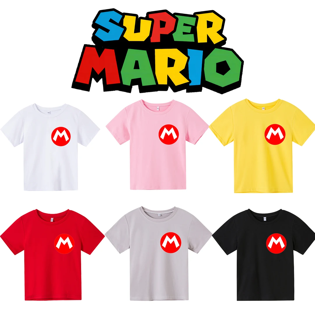 2 pcsSuper Marios T-shirt Game Cartoon Boys Girls Tees Short Sleeves Boutique Tops Kid Clothes Mario Bros Figure Harajuku Shirt
2 pcsSuper Marios T-shirt Game Cartoon Boys Girls Tees Short Sleeves Boutique Tops Kid Clothes Mario Bros Figure Harajuku Shirt