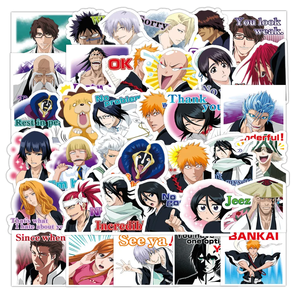 40pcs BLEACH Stickers Anime Cartoon Graffi For Fans Motorcycle Phone Skateboards Laptop Luggage Bike Pegatinas Decals Kids Toys
40pcs BLEACH Stickers Anime Cartoon Graffi For Fans Motorcycle Phone Skateboards Laptop Luggage Bike Pegatinas Decals Kids Toys