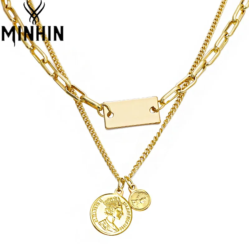 MINHIN Round Pendant Chain Layered Clavicle Chain Indian People Gold Color Necklaces for Women Fashion Jewelry Square Choker
MINHIN Round Pendant Chain Layered Clavicle Chain Indian People Gold Color Necklaces for Women Fashion Jewelry Square Choker