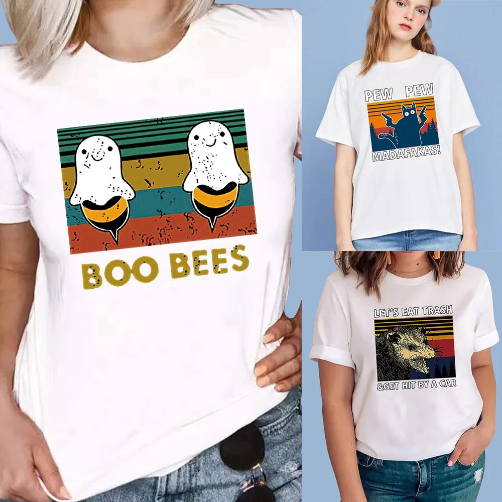 Women's White T-shirt Women's Casual Round Neck T-shirt Pew Printed Women's T-shirt Short Sleeve Summer Home New Tee Streetwear
Women's White T-shirt Women's Casual Round Neck T-shirt Pew Printed Women's T-shirt Short Sleeve Summer Home New Tee Streetwear