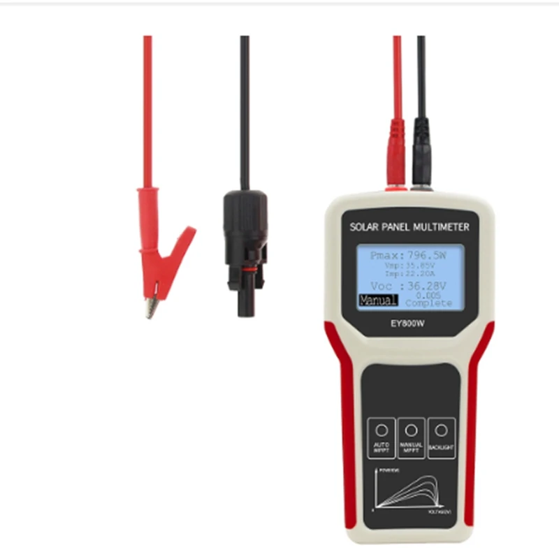 EY800W Multimeter Upgrades Handheld Photovoltaic Panel Power Supply Auto Manual MPPT Detection With LCD Display Scree
EY800W Multimeter Upgrades Handheld Photovoltaic Panel Power Supply Auto Manual MPPT Detection With LCD Display Scree