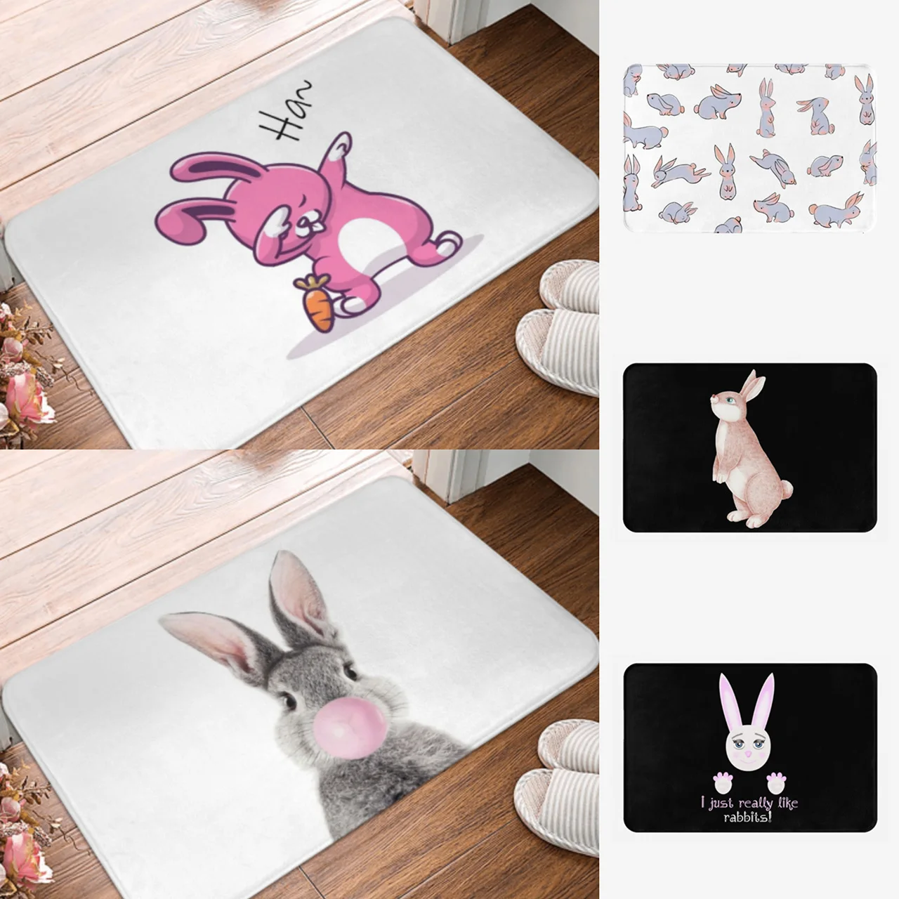 Cute Bunny. Doormat Non-slip Super Absorbent Bath Mats Home Entrance Rugs Kitchen Living Room Bedroom Carpet Outdoor Footpad
Cute Bunny. Doormat Non-slip Super Absorbent Bath Mats Home Entrance Rugs Kitchen Living Room Bedroom Carpet Outdoor Footpad