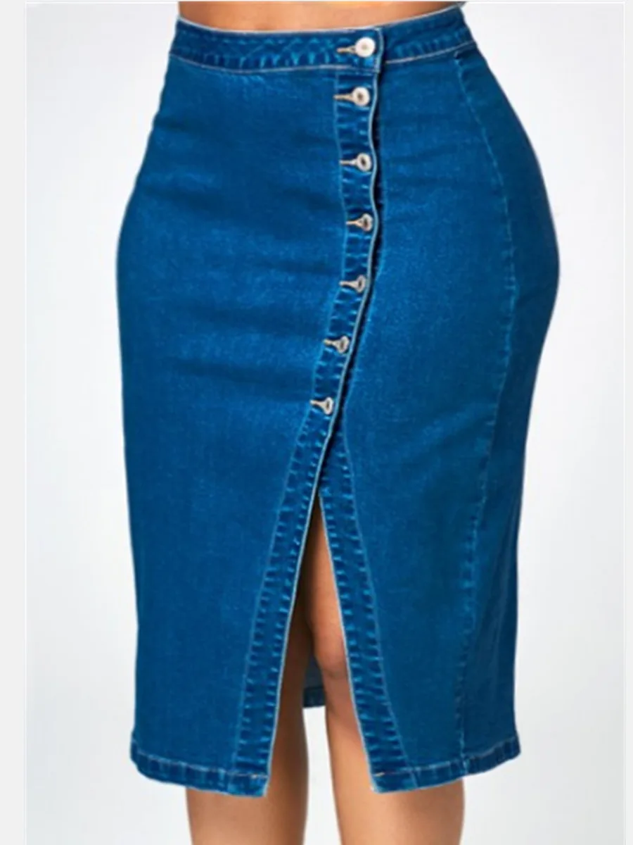 Summer Denim Skirt Women's Half Length Skirt New Split Retro Split Fashion Sexy Button Long Retro Old Hip Pocket Rock Cowboy
Summer Denim Skirt Women's Half Length Skirt New Split Retro Split Fashion Sexy Button Long Retro Old Hip Pocket Rock Cowboy