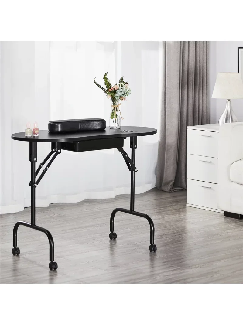 SmileMart складной столик для маникюра с запираемыми колесами и сумкой, черный
SmileMart складной столик для маникюра с запираемыми колесами и сумкой, черный