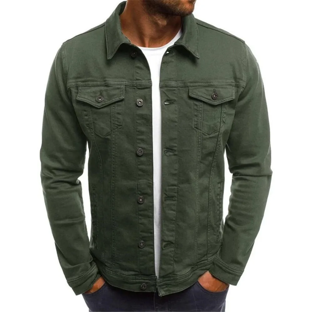 Classic Slim Fit Men Denim Jackets Fashion Casual Jeans Coat Streetwear Turn-down Collar Single Breasted Pockets Solid Outwear
Classic Slim Fit Men Denim Jackets Fashion Casual Jeans Coat Streetwear Turn-down Collar Single Breasted Pockets Solid Outwear