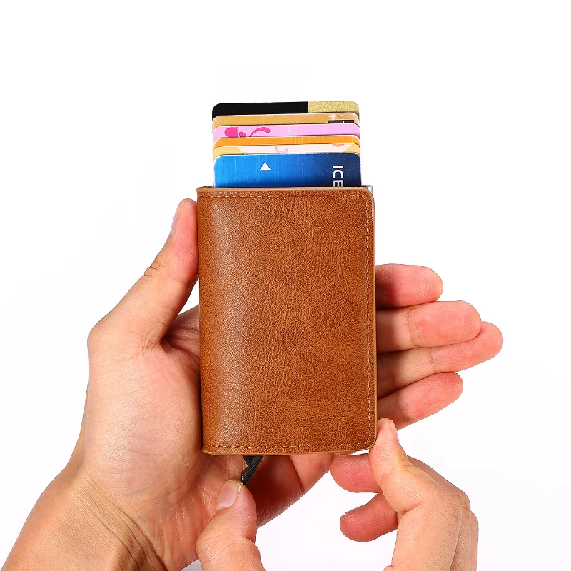 New RFID Men Smart Wallet Fashion Purse Aluminum Alloy Business Casual Mini Wallet Pu Purse Bank Card Credit Holder
New RFID Men Smart Wallet Fashion Purse Aluminum Alloy Business Casual Mini Wallet Pu Purse Bank Card Credit Holder