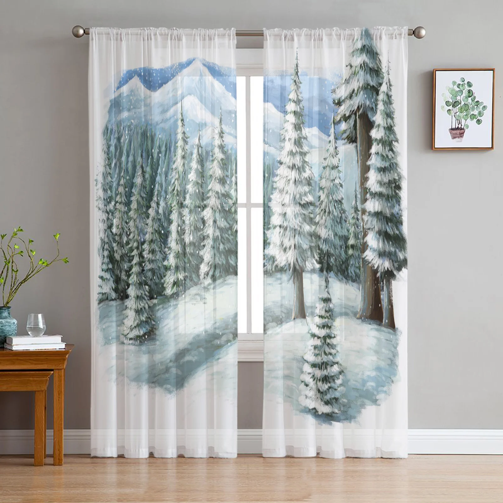 Christmas Tree Winter Snow White Living Room Tulle Curtains Print Drape for Kids Bedroom Home Decor Kitchen Window Sheer Curtain
Christmas Tree Winter Snow White Living Room Tulle Curtains Print Drape for Kids Bedroom Home Decor Kitchen Window Sheer Curtain