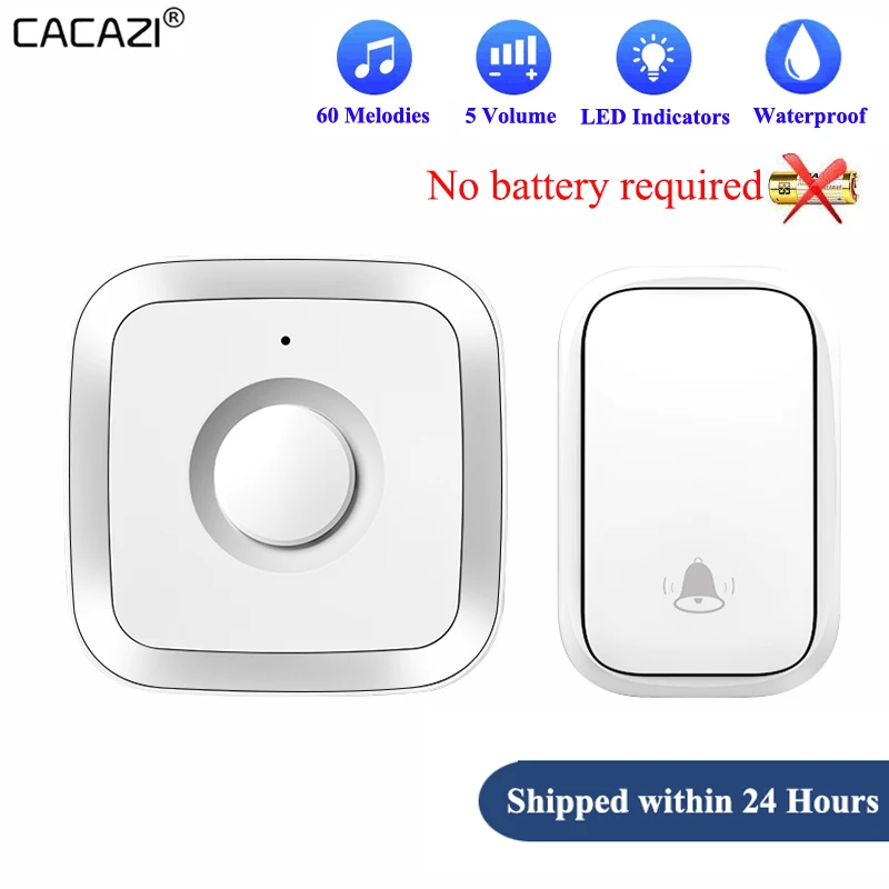 CACAZI Newest Home Wireless Doorbell 60Songs 110DB 150M Waterproof Remote Smart Calling Bell with US EU UK AU Plug(Silver&White)
CACAZI Newest Home Wireless Doorbell 60Songs 110DB 150M Waterproof Remote Smart Calling Bell with US EU UK AU Plug(Silver&White)