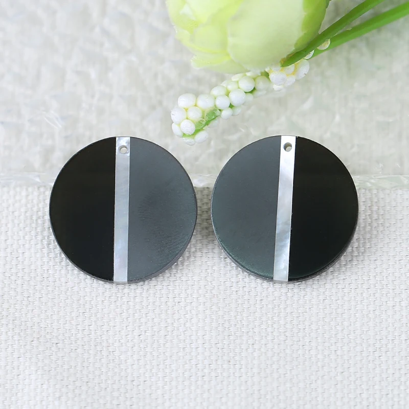 Natural Shell,Obsidian With Hematite Glued gemstones Round shape Earrings beads Pair For Jewelry Making DIY 22x2mm,7.4g
Natural Shell,Obsidian With Hematite Glued gemstones Round shape Earrings beads Pair For Jewelry Making DIY 22x2mm,7.4g