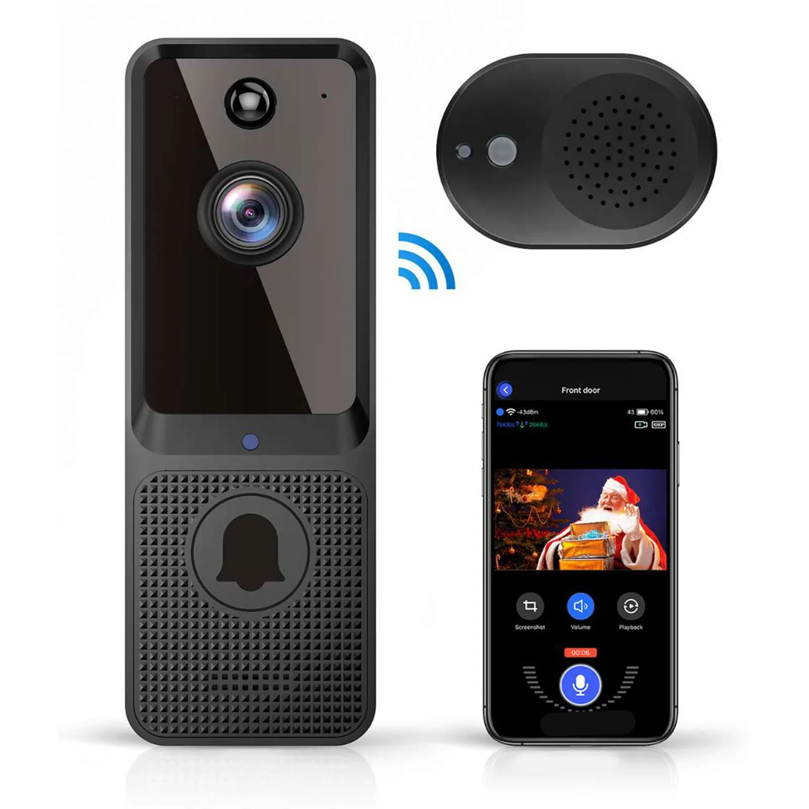 Durability Doorbell Camera 120° Wide Angle Lens 128Mb Flash Human Motion Detection Infrared Night Vision Replacement
Durability Doorbell Camera 120° Wide Angle Lens 128Mb Flash Human Motion Detection Infrared Night Vision Replacement