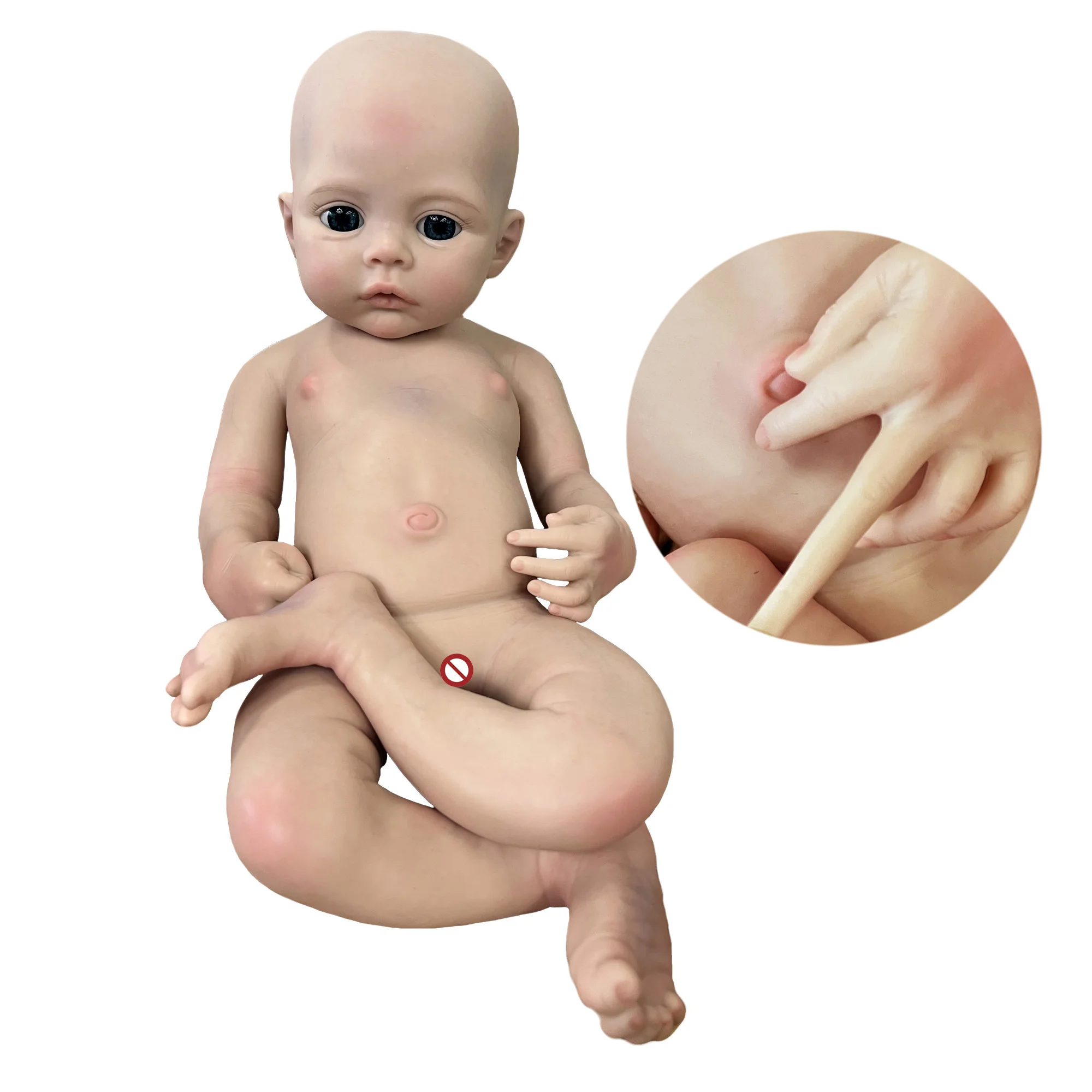 

45 Cm Handmade Soft Bebe Platinum Silicone Reborn Doll Painted Lifelike Reborn Baby Girl Like a real Baby