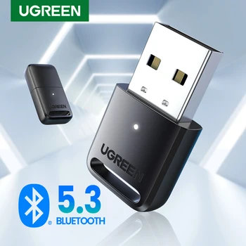 UGREEN 2 in 1 USB Bluetooth 5.3 5.0 Dongle Adapter for PC Speaker Wireless Mouse Music Audio Receiver Transmitter Bluetooth 5.0