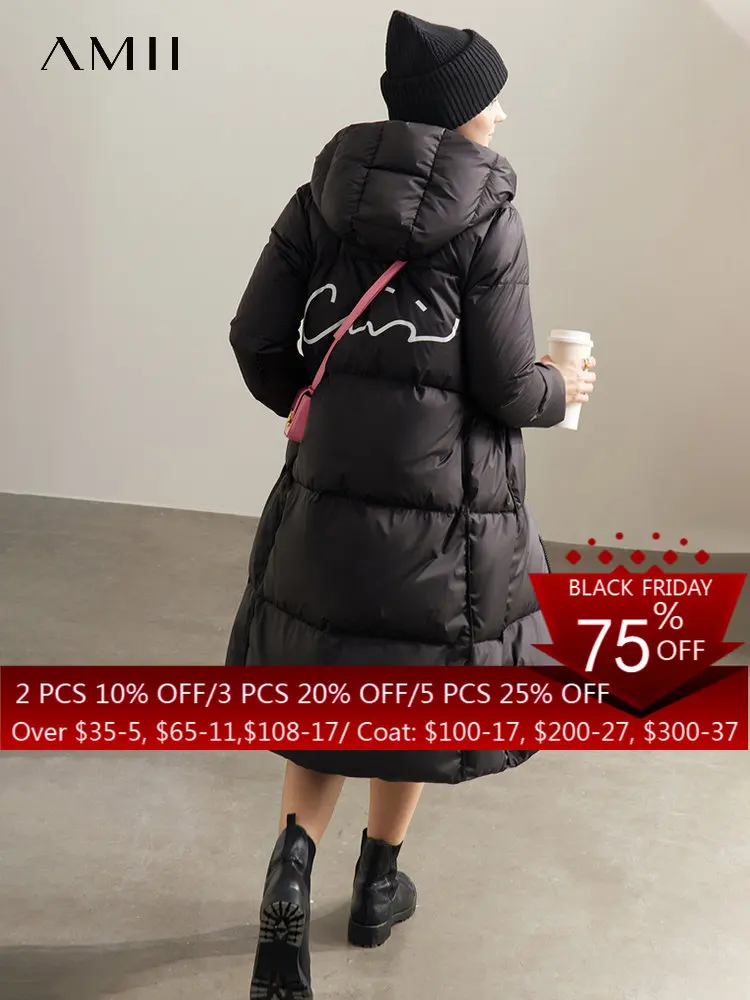 AMII Minimalism Down Coats Women 2022 Winter New Warm Thicken Solid Fashion Casual Letter Printing Hooded Long Jackets 12241156
AMII Minimalism Down Coats Women 2022 Winter New Warm Thicken Solid Fashion Casual Letter Printing Hooded Long Jackets 12241156