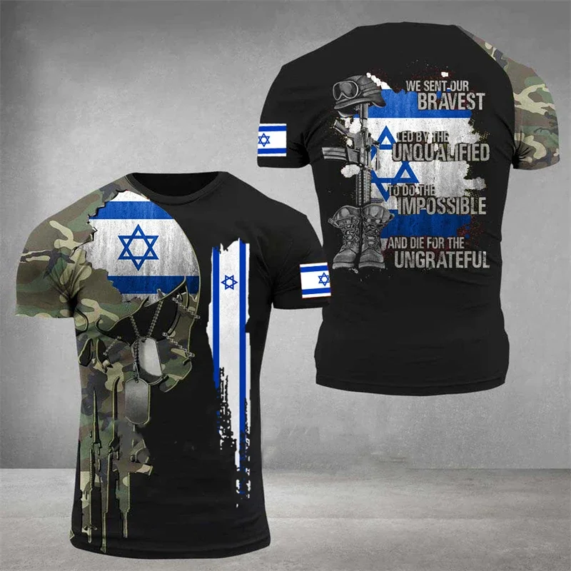 Israel National Flag T Shirt Men ARMY VETERAN Tactical Tops 3D Military Camo Skull Printed T-shirt Israeli Soldiers Forest Tees
Israel National Flag T Shirt Men ARMY VETERAN Tactical Tops 3D Military Camo Skull Printed T-shirt Israeli Soldiers Forest Tees